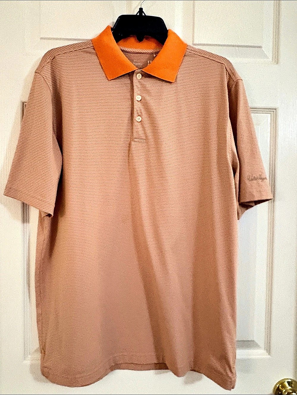 Walter Hagen Striped Polo in Orange & Blue Size Medium Like New